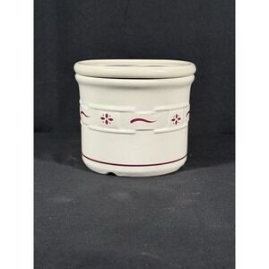 Longaberger Pottery Woven‎ Traditions Heritage Red 1 Pint Salt Crock W/ Lid